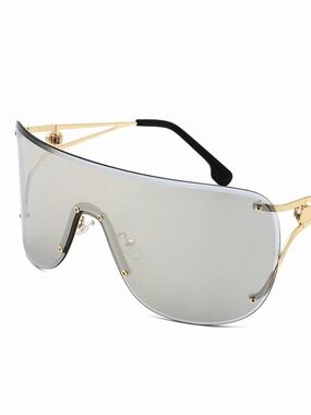 Overshized Mirror Shield Futuristic Wraparound Sunglasses NWT